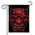 Red Japanese Demon Mask Print House Flag