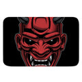 Red Japanese Demon Mask Print Indoor Door Mat