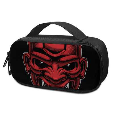Red Japanese Demon Mask Print Insulin Cooler Travel Case