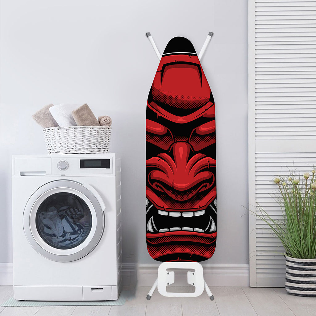Red Japanese Demon Mask Print Ironing Board Cover