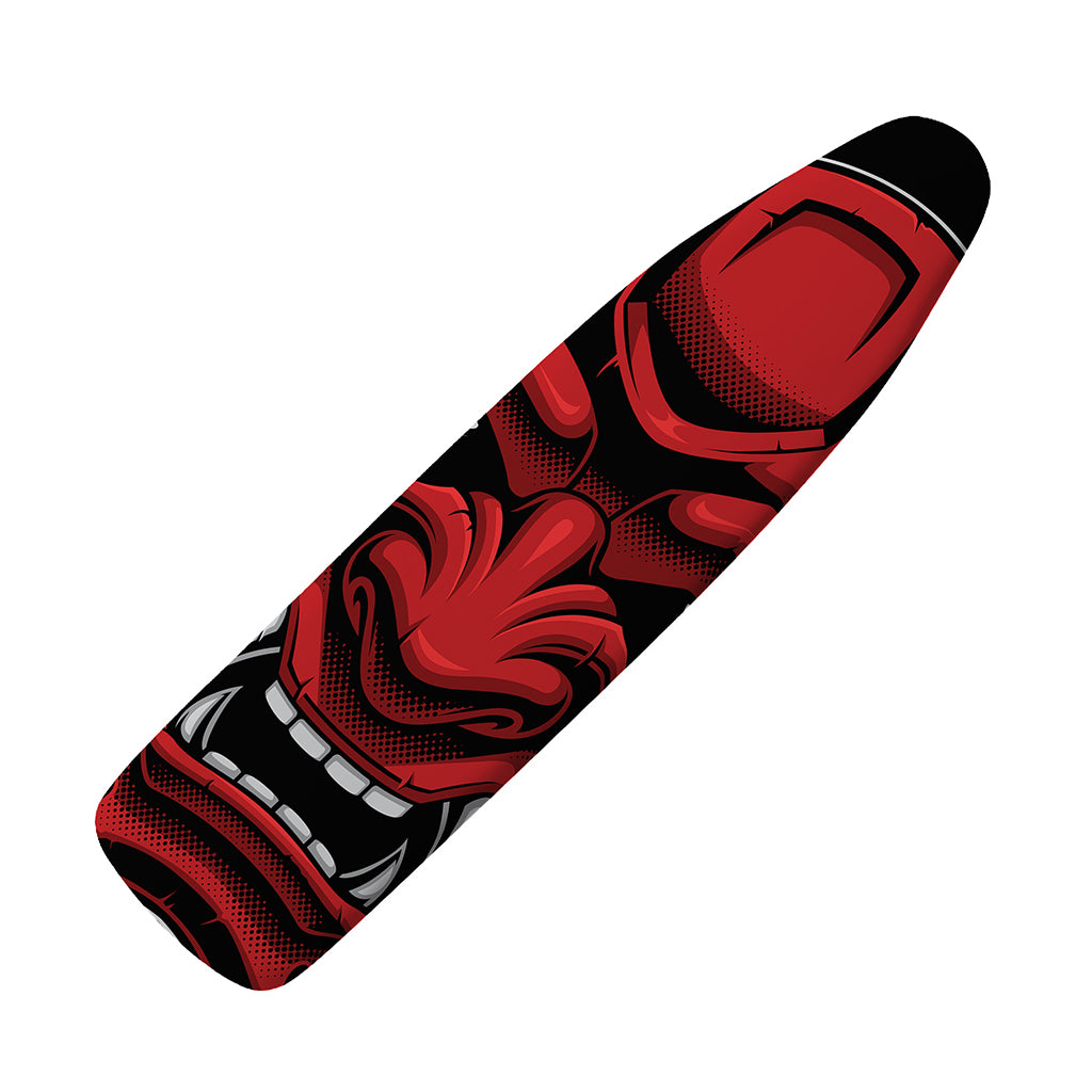 Red Japanese Demon Mask Print Ironing Board Cover
