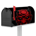 Red Japanese Demon Mask Print Mailbox Cover
