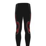 Red Japanese Demon Mask Print Men's leggings