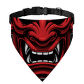 Red Japanese Demon Mask Print Over The Collar Dog Bandana