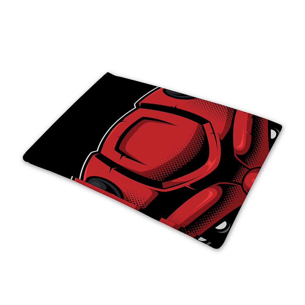 Red Japanese Demon Mask Print Pet Cooling Mat Cover