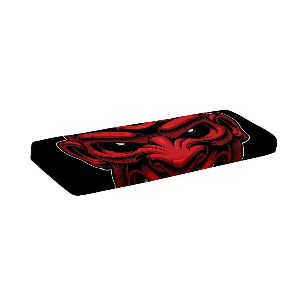 Red Japanese Demon Mask Print Piano Keyboard Cover