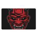 Red Japanese Demon Mask Print Polyester Doormat