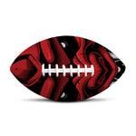Red Japanese Demon Mask Print Rugby Ball