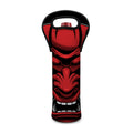 Red Japanese Demon Mask Print Single Neoprene Wine Tote