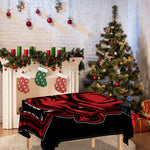 Red Japanese Demon Mask Print Tablecloth