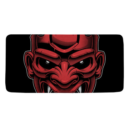 Red Japanese Demon Mask Print Towel