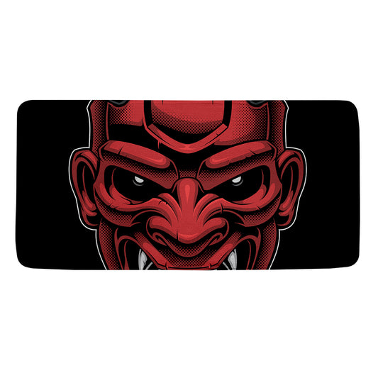 Red Japanese Demon Mask Print Towel
