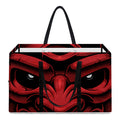 Red Japanese Demon Mask Print Utility Tote Bag