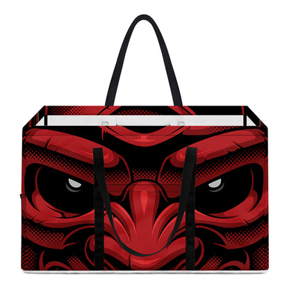 Red Japanese Demon Mask Print Utility Tote Bag