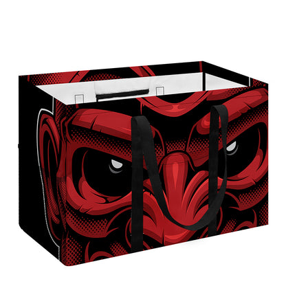 Red Japanese Demon Mask Print Utility Tote Bag