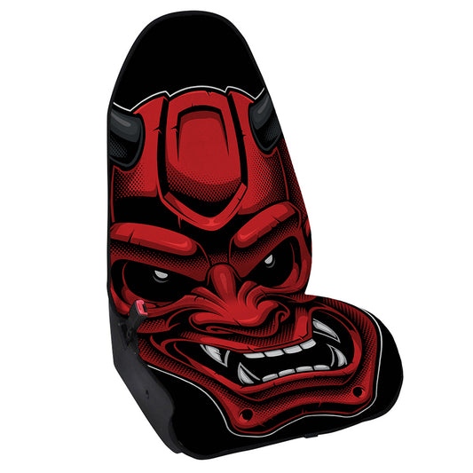 Red Japanese Demon Mask Print Waterproof Car Seat Cover