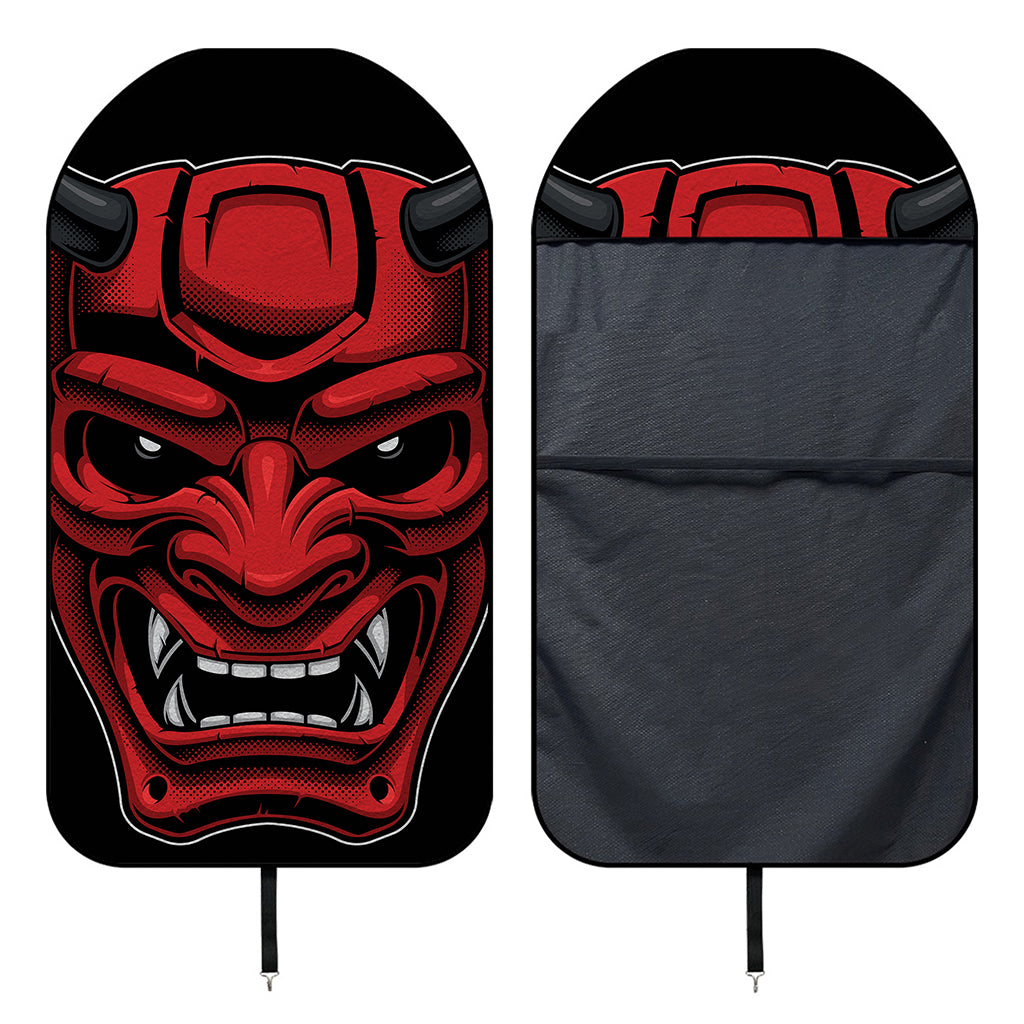 Red Japanese Demon Mask Print Waterproof Car Seat Cover