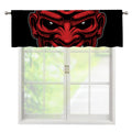 Red Japanese Demon Mask Print Window Valance