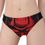 Red Japanese Demon Mask Print Women's Panties