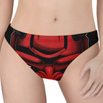 Red Japanese Demon Mask Print Women's Thong