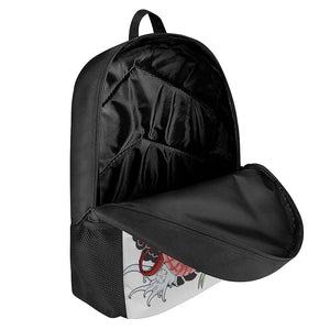 Red Japanese Dragon Tattoo Print 17 Inch Backpack