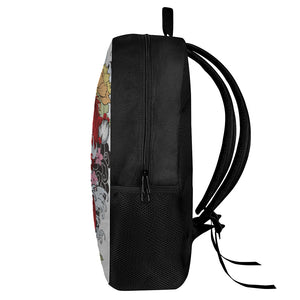 Red Japanese Dragon Tattoo Print 17 Inch Backpack