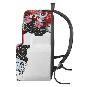 Red Japanese Dragon Tattoo Print Backpack