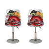 Red Japanese Dragon Tattoo Print Bar Stool Covers