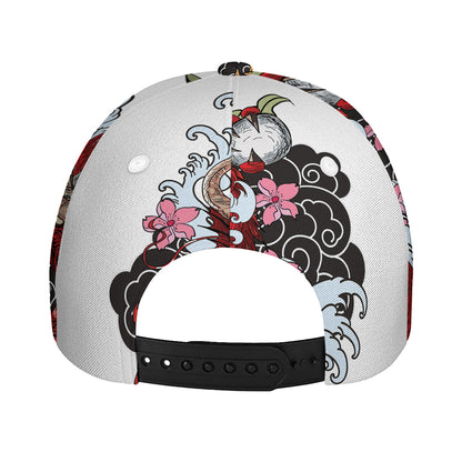 Red Japanese Dragon Tattoo Print Baseball Cap