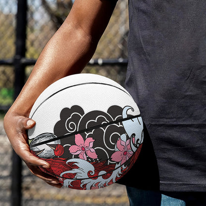Red Japanese Dragon Tattoo Print Basketball