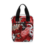 Red Japanese Dragon Tattoo Print Bible Tote Bag