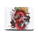 Red Japanese Dragon Tattoo Print Bifold Wallet