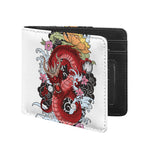 Red Japanese Dragon Tattoo Print Bifold Wallet