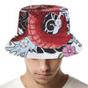 Red Japanese Dragon Tattoo Print Bucket Hat