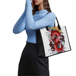 Red Japanese Dragon Tattoo Print Canvas Tote Bag