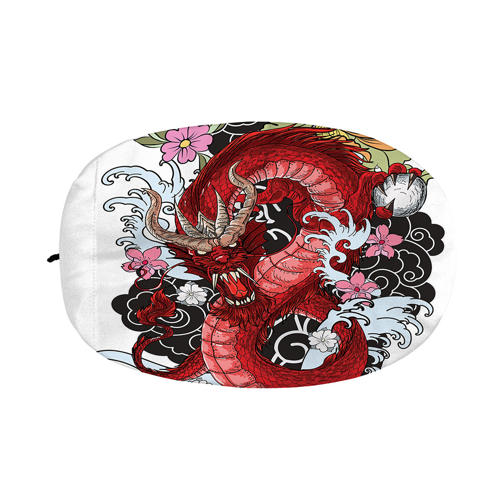 Red Japanese Dragon Tattoo Print Car Side Mirror Covers