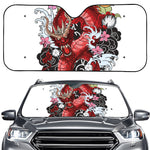 Red Japanese Dragon Tattoo Print Car Windshield Sun Shade