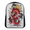 Red Japanese Dragon Tattoo Print Casual Backpack