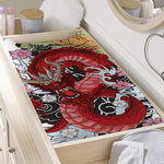 Red Japanese Dragon Tattoo Print Changing Pad Cover