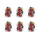 Red Japanese Dragon Tattoo Print Coaster Set