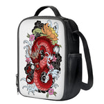 Red Japanese Dragon Tattoo Print Crossbody Lunch Bag