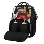 Red Japanese Dragon Tattoo Print Diaper Bag