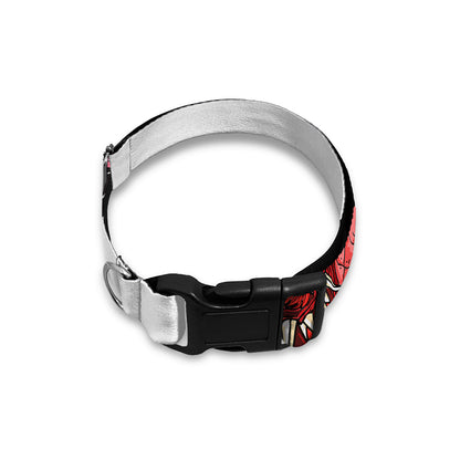 Red Japanese Dragon Tattoo Print Dog Collar