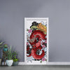 Red Japanese Dragon Tattoo Print Door Sticker