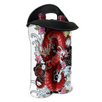 Red Japanese Dragon Tattoo Print Double Neoprene Wine Tote