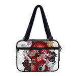 Red Japanese Dragon Tattoo Print Double Strap Bible Bag