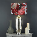 Red Japanese Dragon Tattoo Print Drum Lamp Shade