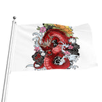 Red Japanese Dragon Tattoo Print Flag