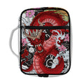 Red Japanese Dragon Tattoo Print Front Pocket Bible Bag
