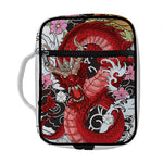 Red Japanese Dragon Tattoo Print Front Pocket Bible Bag